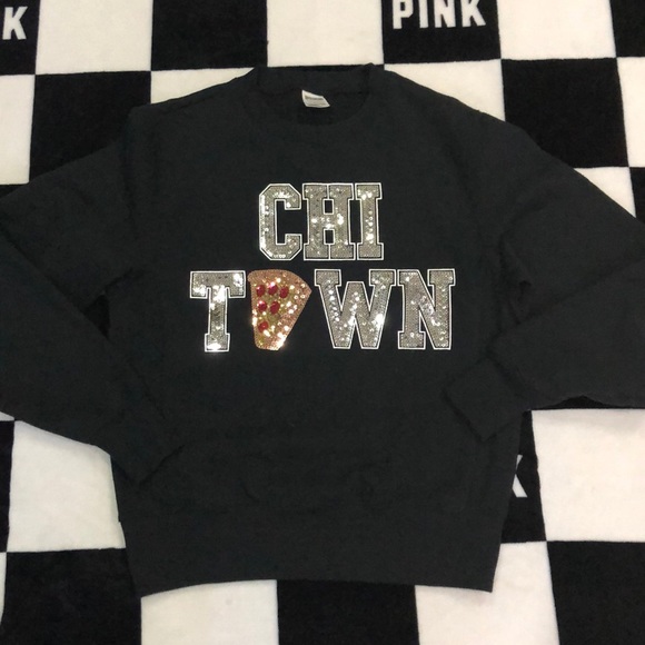 PINK Victoria's Secret Sweaters - RARE AF Chi-Town Vs pink Pizza Pullover